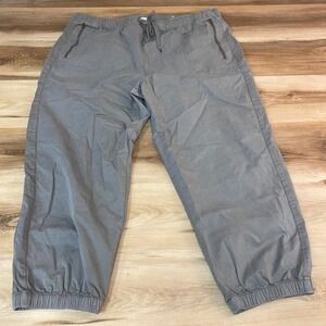 American Eagle Cargo Jogger Pants Mens XXL Gray Elastic Waist Zipper Pockets